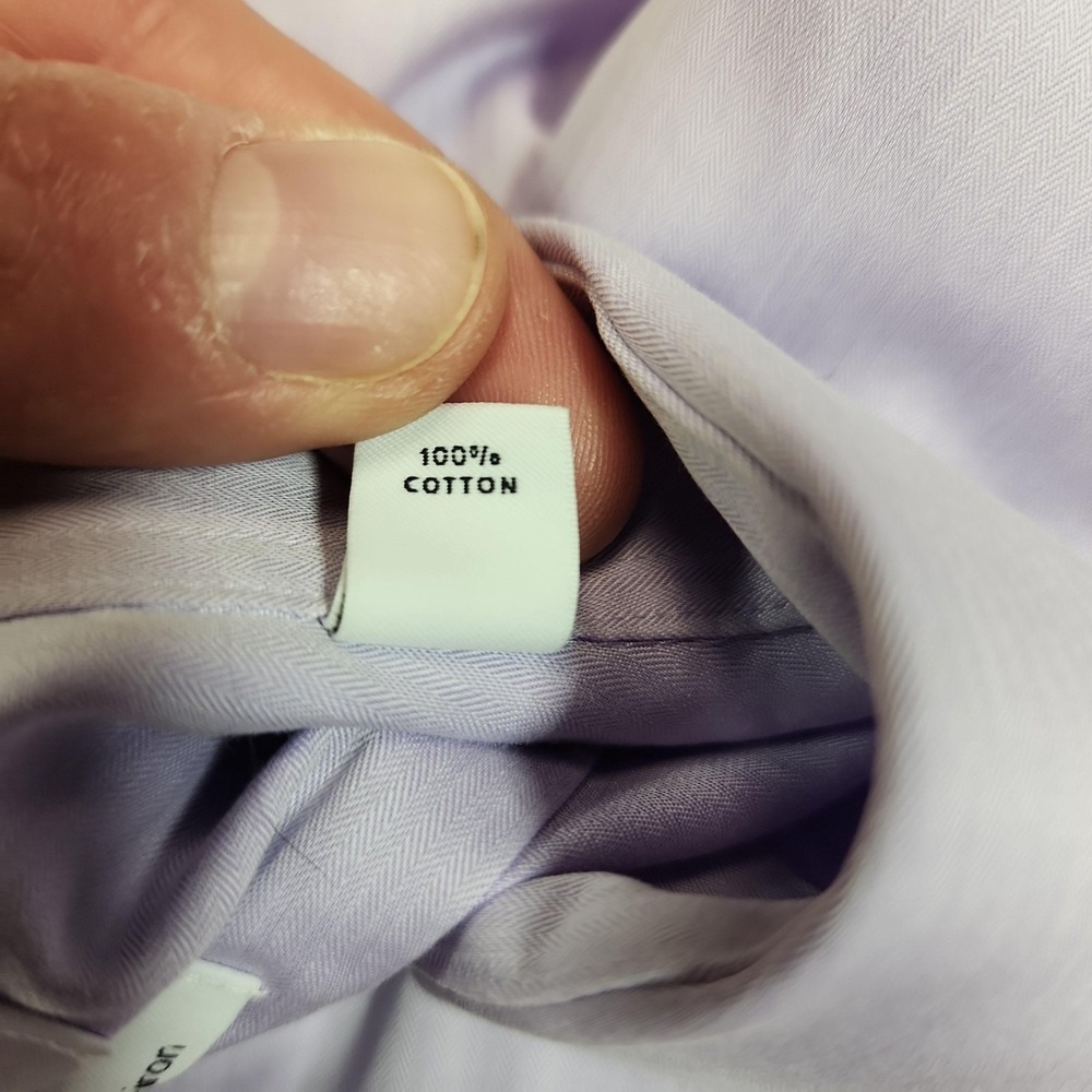 Calvin Klein Mens 15.5 32 33 Purple Herringbone Slim Fit Non Iron Dress Shirt - Picture 7 of 10